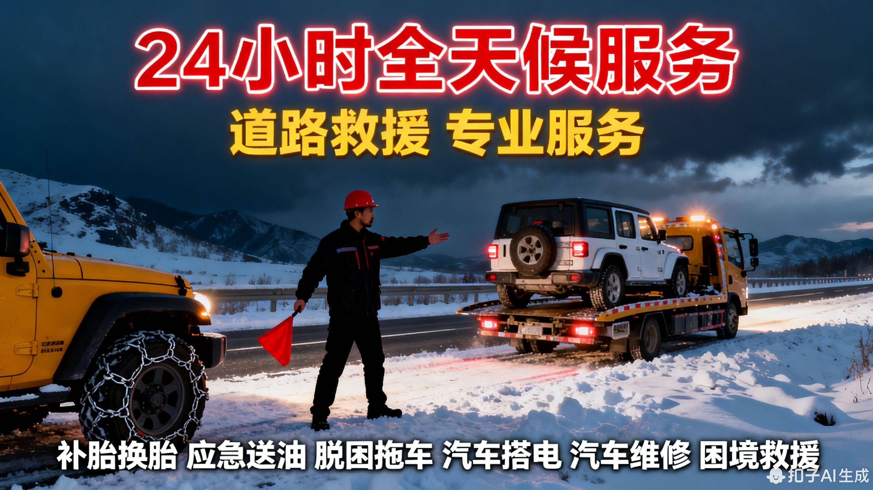 张掖民乐车辆没电启动_附近汽车救援_高速拖车_24小时道路救